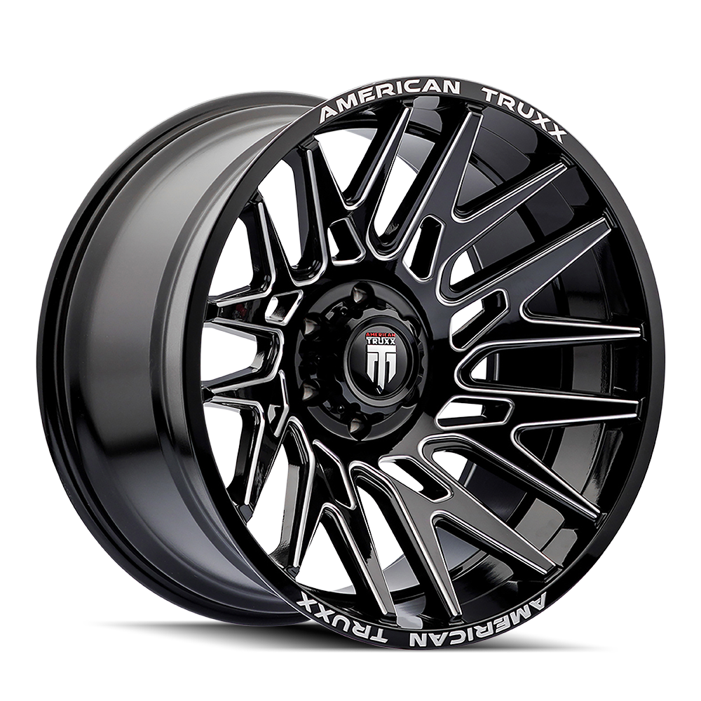 AMERICAN TRUXX AMERICAN TRUXX EVOLUTION AT1919 GLOSS BLACK MILLED 22X12 8-180 -44MM 124.2MM