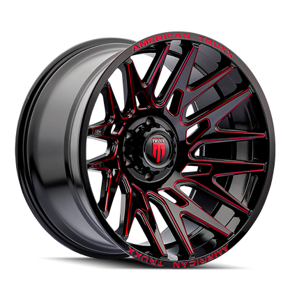 AMERICAN TRUXX AMERICAN TRUXX EVOLUTION AT1919 GLOSS BLACK PRIZM RED 22X12 8-165.1 -44MM 125.2MM