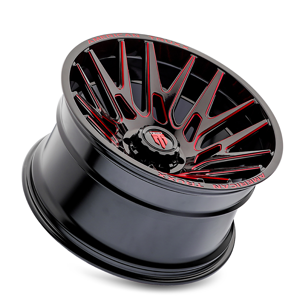 AMERICAN TRUXX AMERICAN TRUXX EVOLUTION AT1919 GLOSS BLACK PRIZM RED 22X12 8-165.1 -44MM 125.2MM
