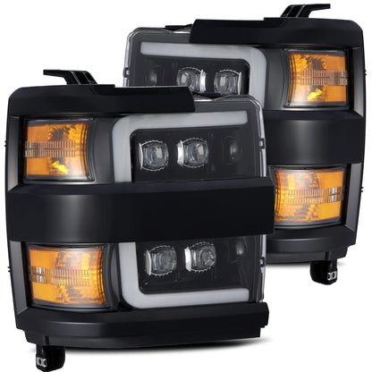 Alpha Rex 15-19 Chevrolet Silverado 2500HD/3500HD NOVA-Series LED Projector Headlights Jet Black G2