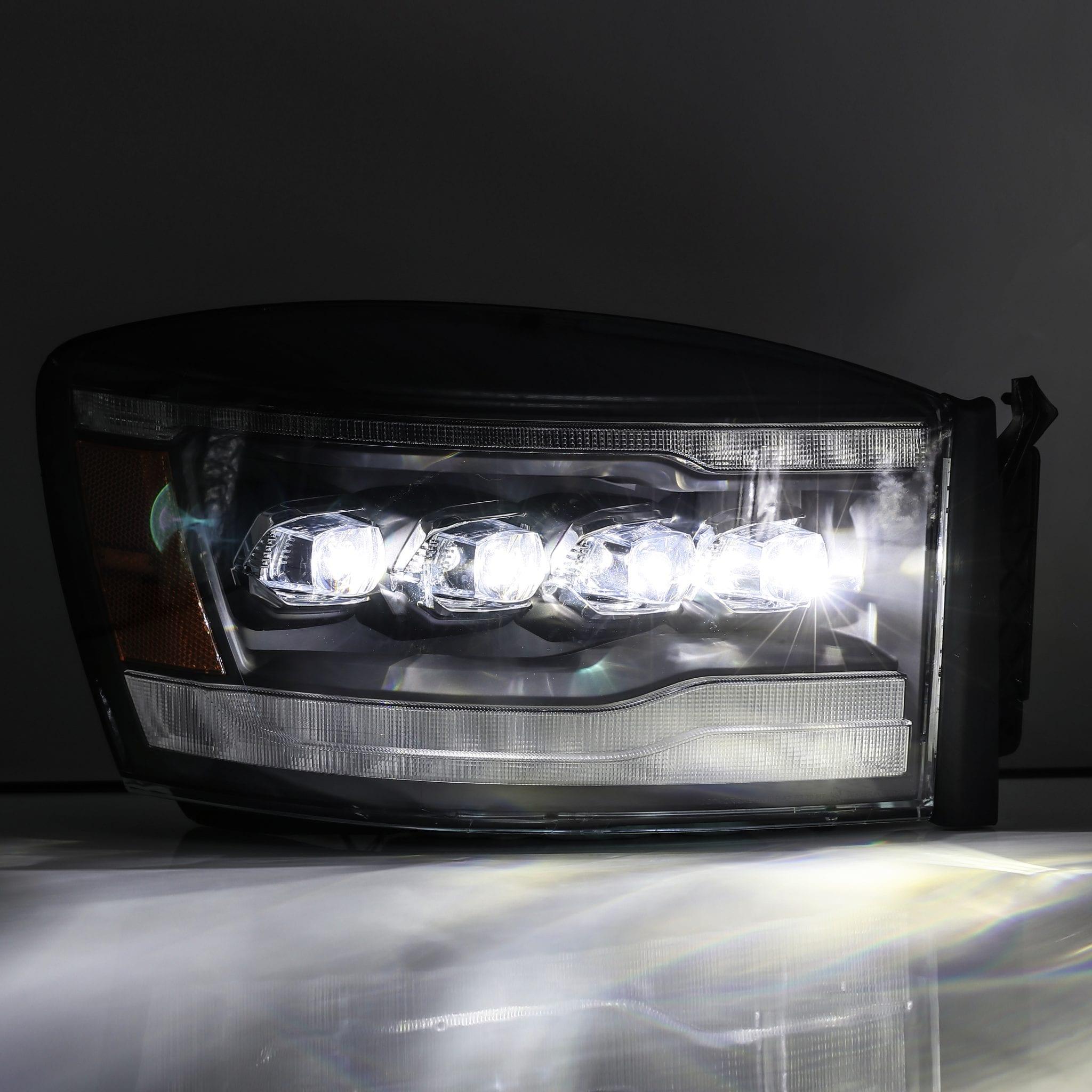 Alpha Rex 06-08 Dodge Ram NOVA-Series LED Projector Headlights Alpha-Black