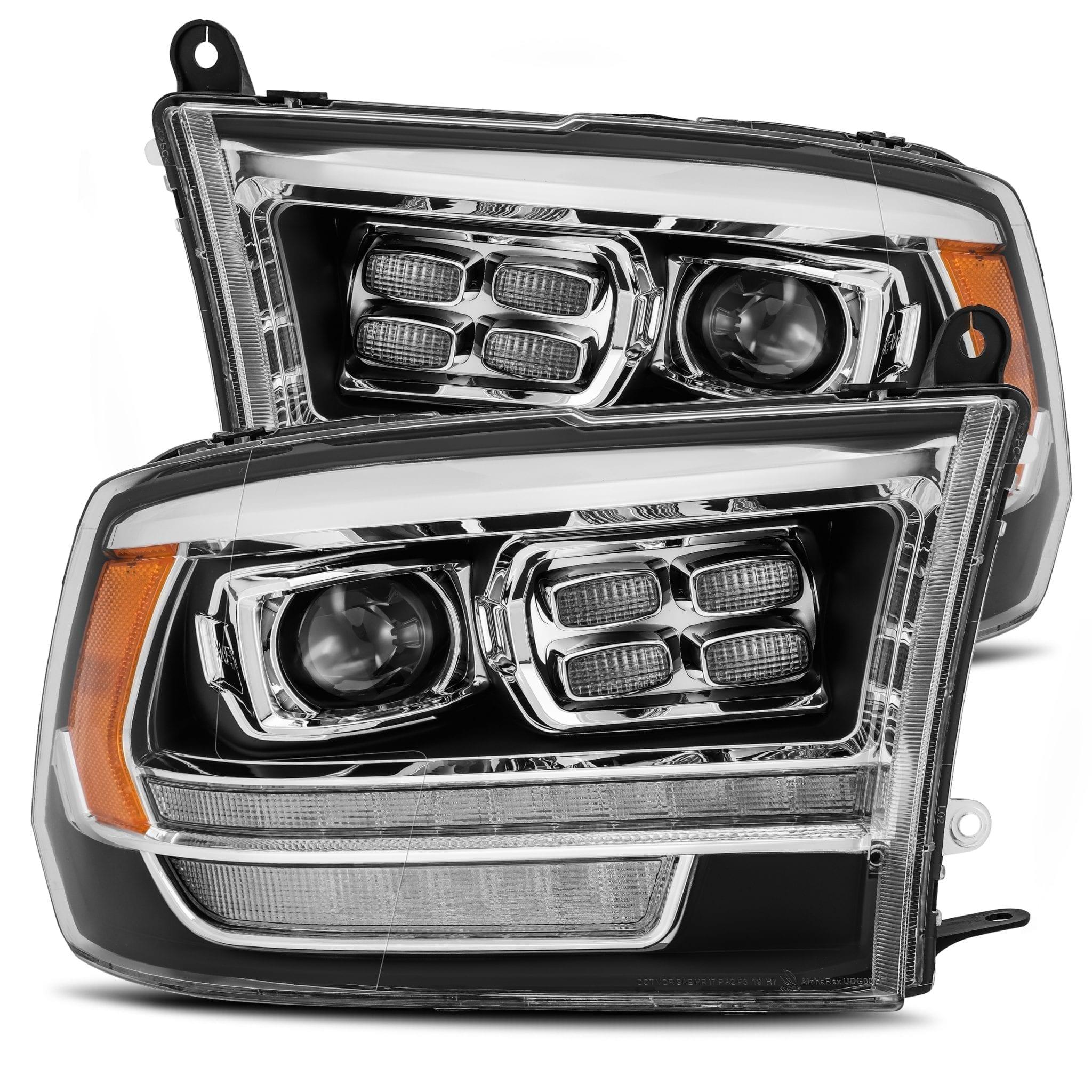 Alpha Rex 09-18 Ram Truck LUXX-Series (5th Gen 2500 Style) LED Projector Headlights Black