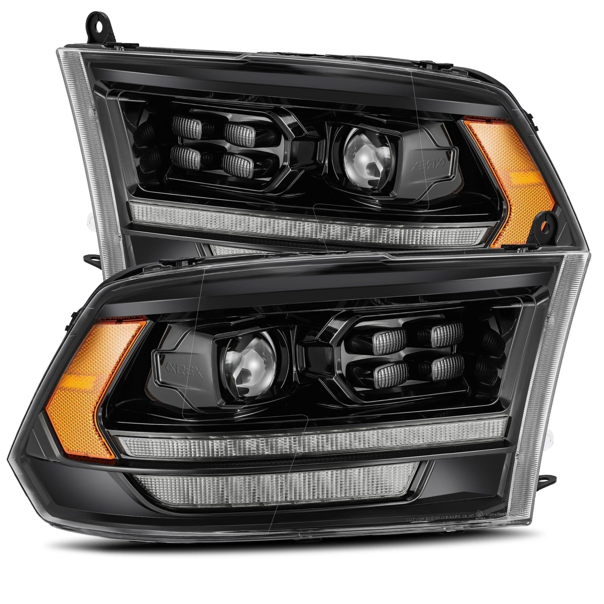 Alpha Rex 09-18 Ram Truck LUXX-Series (5th Gen 2500 Style) LED Projector Headlights Alpha-Black