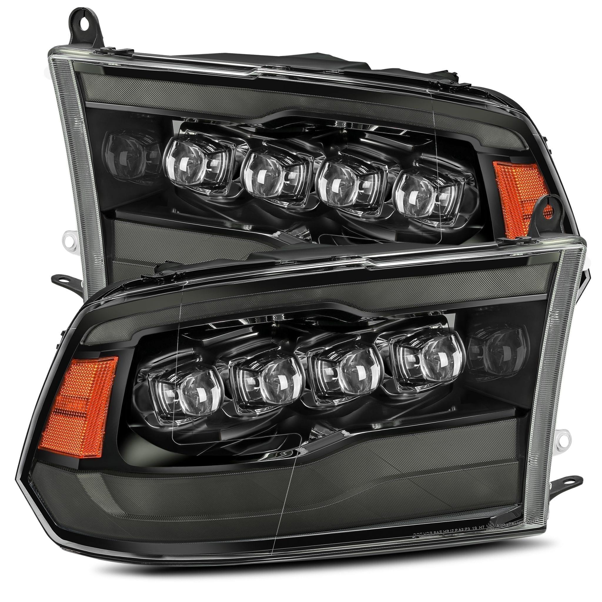 Alpha Rex 09-18 Ram Truck NOVA-Series LED Projector Headlights Alpha-Black
