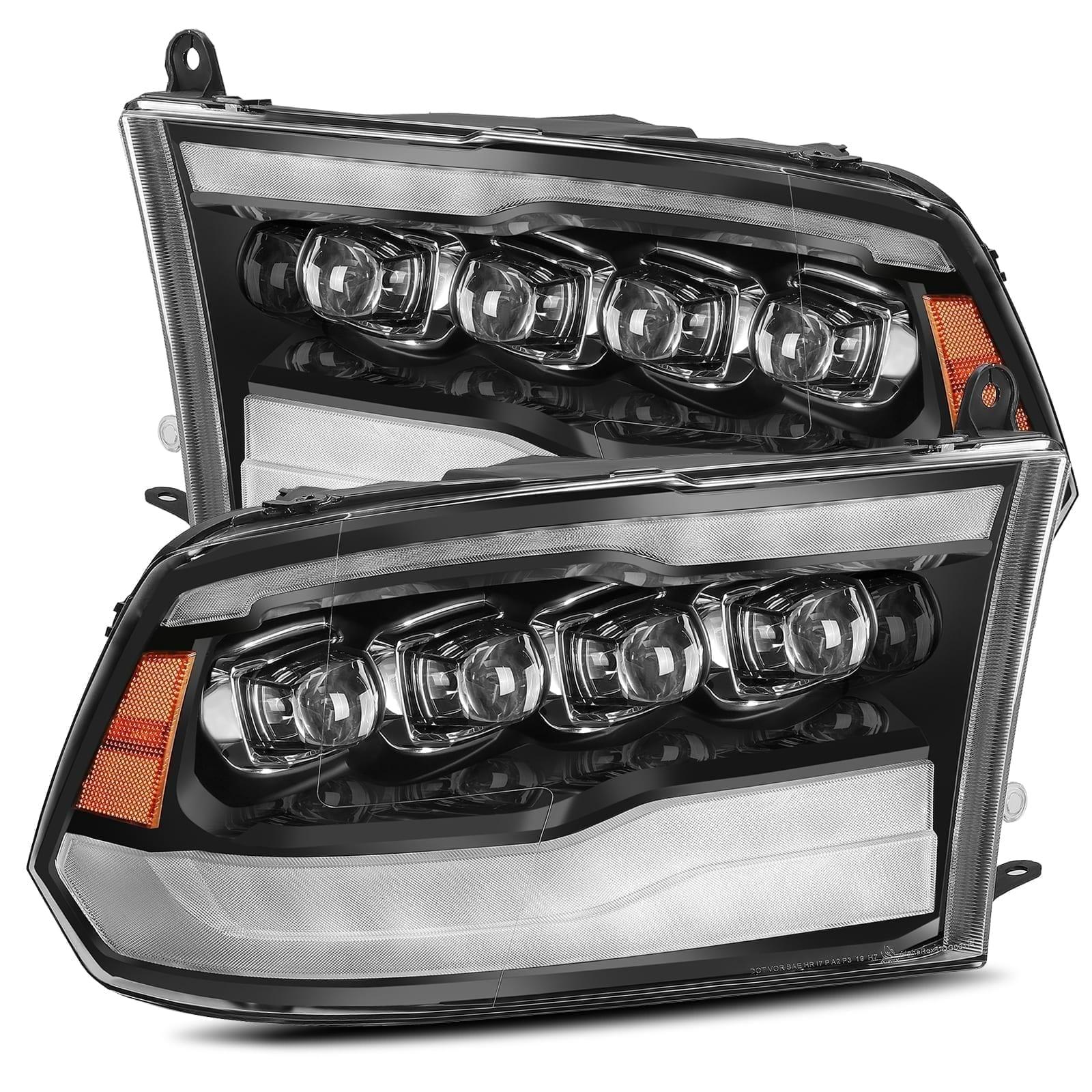 Alpha Rex 09-18 Ram Truck NOVA-Series LED Projector Headlights Jet Black