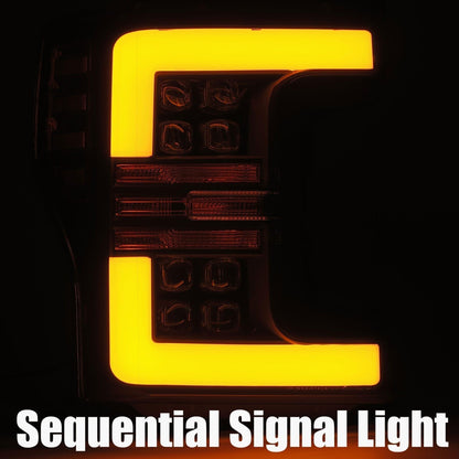 Alpha Rex 17-19 Ford Super Duty NOVA-Series LED Projector Headlights Jet Black