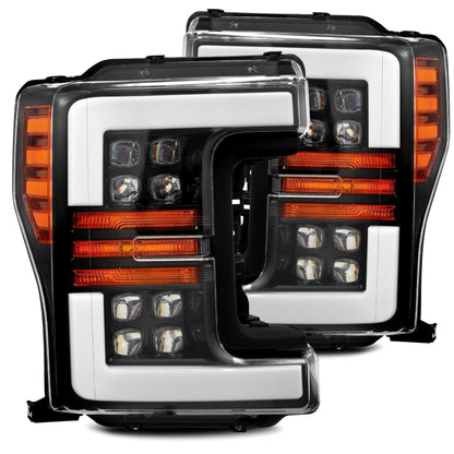 Alpha Rex 17-19 Ford Super Duty NOVA-Series LED Projector Headlights Jet Black