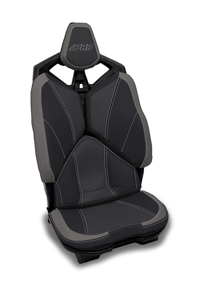 Rear Seat Covers for 2020-2024 Polaris RZR PRO XP4, PRO R4, Turbo R4 (Pair) - Black with Red Stitch