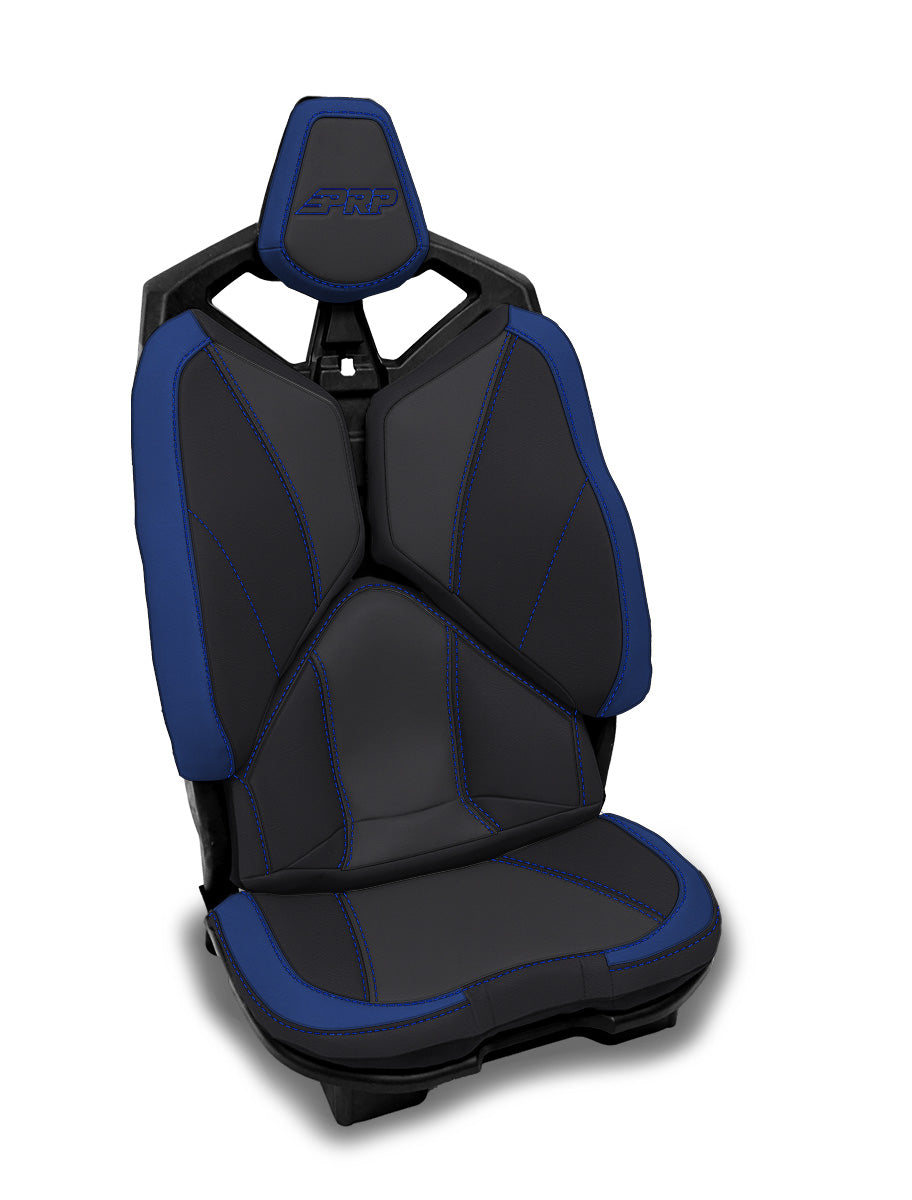 Rear Seat Covers for 2020-2024 Polaris RZR PRO XP4, PRO R4, Turbo R4 (Pair) - Black with Red Stitch