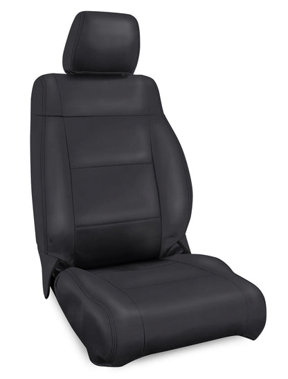 Front Seat Covers for '07–'10 Jeep Wrangler JK, 2 door or 4 door (Pair) - Black with Red Stitching