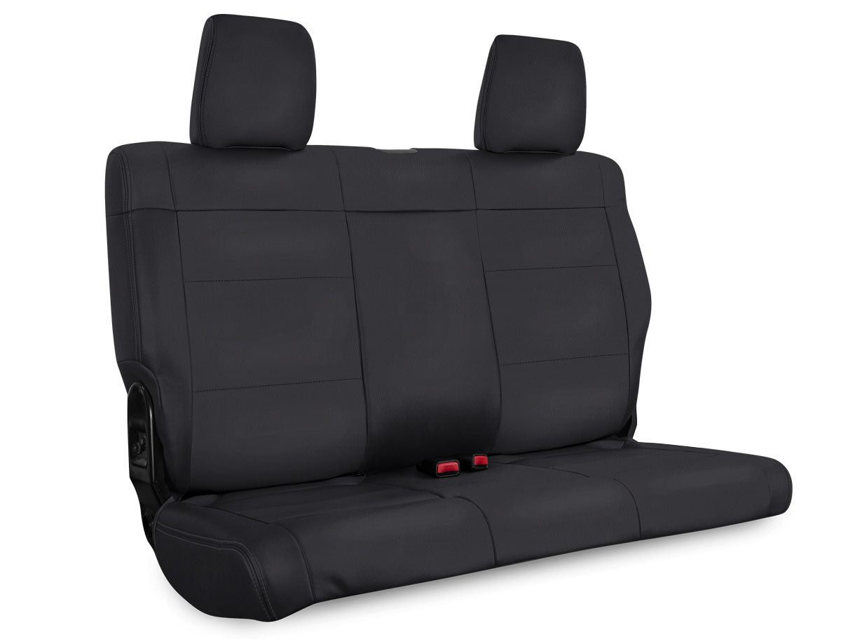 Rear Seat Cover for '11–'12 Jeep Wrangler JKU, 4 door - Black with Red Stitching