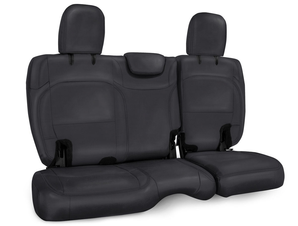 Rear Bench Cover for Jeep Wrangler JLU, 4 door with no armrest - Black with Red Stitching