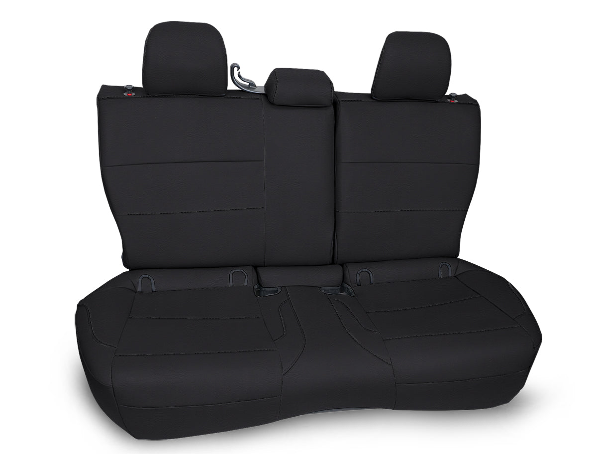 Rear Bench Seat Cover for 2013-2017 Subaru Crosstrek - Black with Red Stitch
