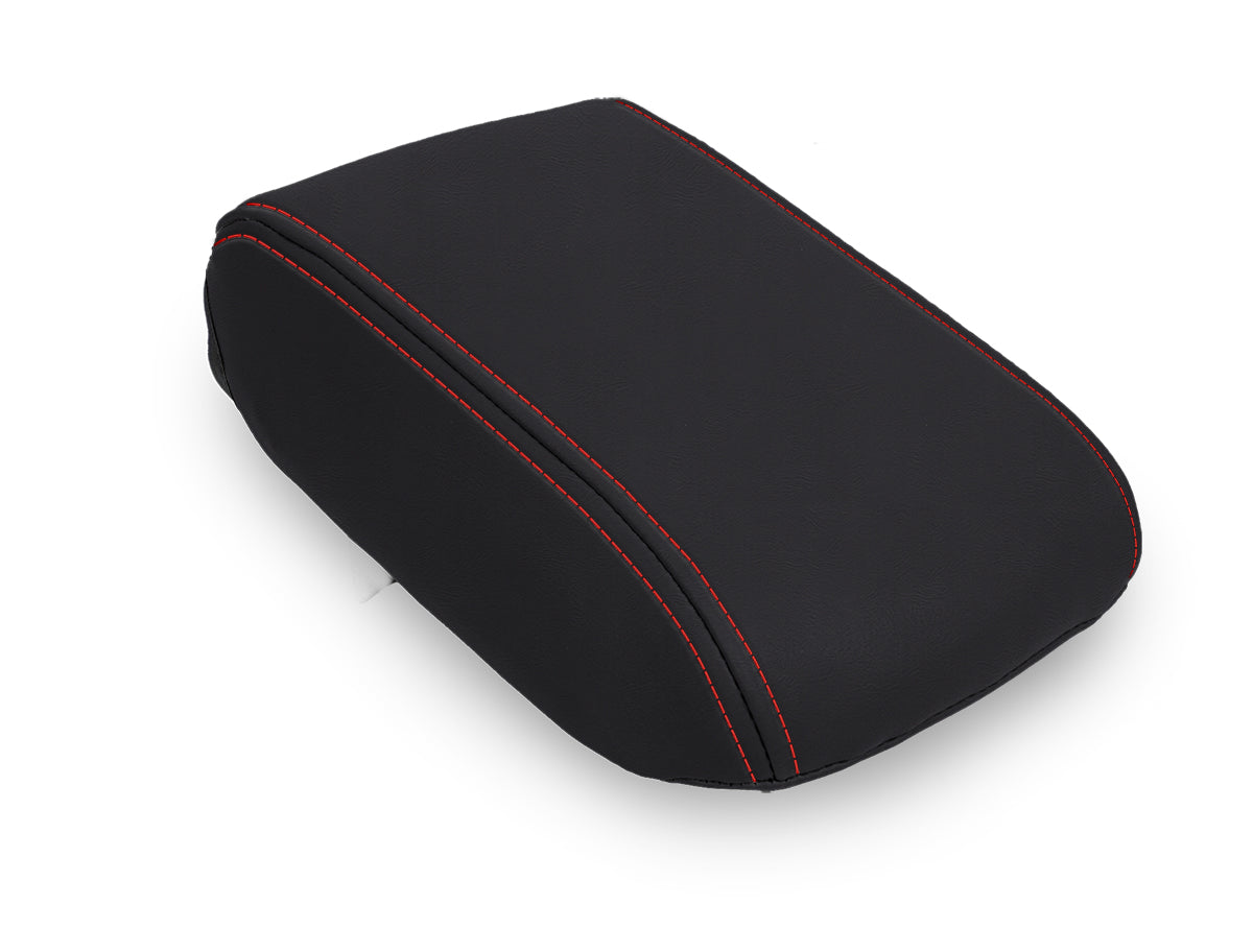 Center Console Cover for 2013-2017 Subaru Crosstrek - Black with Red Stitch