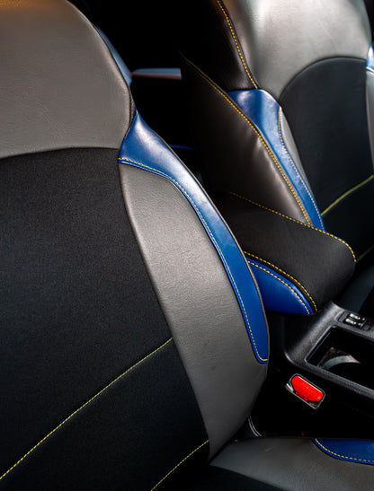 Center Console Cover for 2013-2017 Subaru Crosstrek - Black with Red Stitch