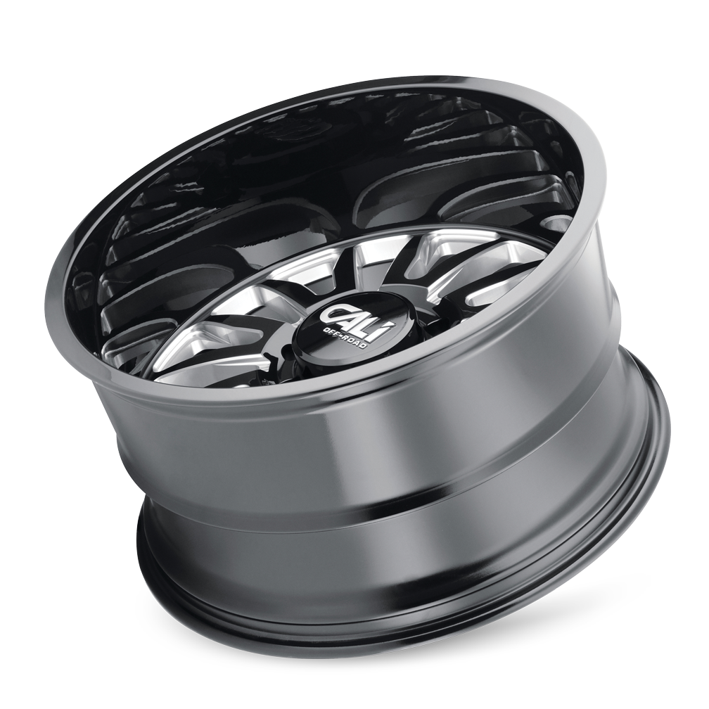 CALI OFF-ROAD CALI OFF-ROAD SUMMIT 9110 GLOSS BLACK/MILLED SPOKES 22X10 8-180 0MM 124.1MM (NEW DESIGN)