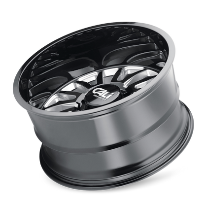 CALI OFF-ROAD CALI OFF-ROAD SUMMIT 9110 GLOSS BLACK/MILLED SPOKES 22X10 8-180 0MM 124.1MM (NEW DESIGN)
