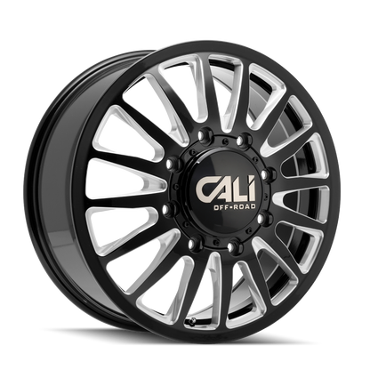 CALI OFF-ROAD CALI OFF-ROAD SUMMIT DUALLY FRONT 9110 GLOSS BLACK MILLED 22X8.25 8-200 115MM 142MM