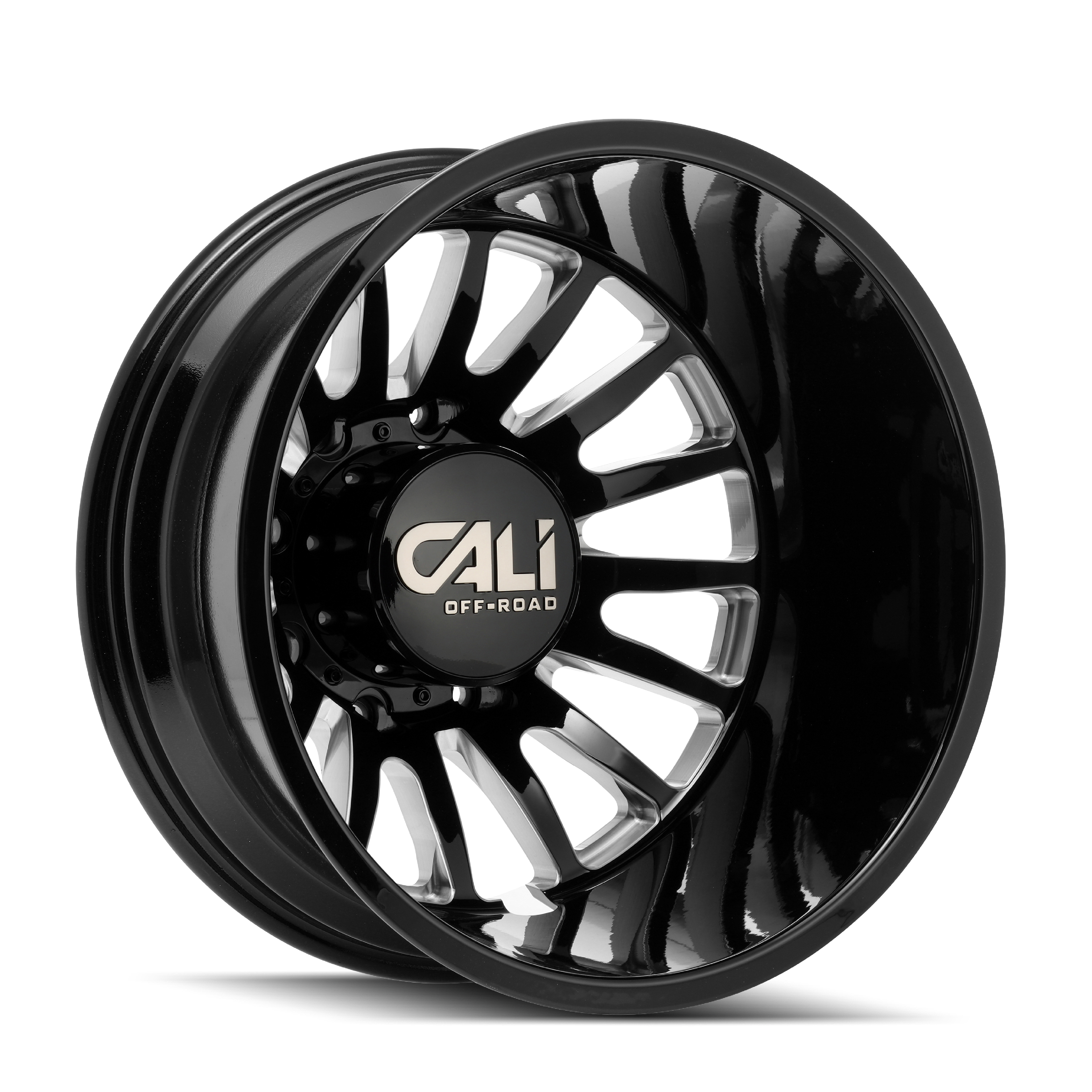 CALI OFF-ROAD CALI OFF-ROAD SUMMIT DUALLY REAR 9110 GLOSS BLACK MILLED 20X8.25 8-165 -192MM 121.3MM