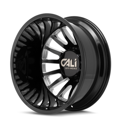 CALI OFF-ROAD CALI OFF-ROAD SUMMIT DUALLY FRONT 9110 GLOSS BLACK MILLED 20X8.25 8-165.1 115MM 121.3MM