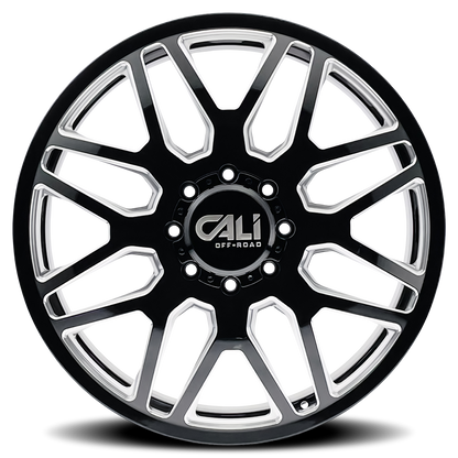 CALI OFF-ROAD CALI OFF-ROAD-OFFROAD INVADER DUALLY 9115D GLOSS BLACK MILLED 22X8.25 8-200 115MM 142MM