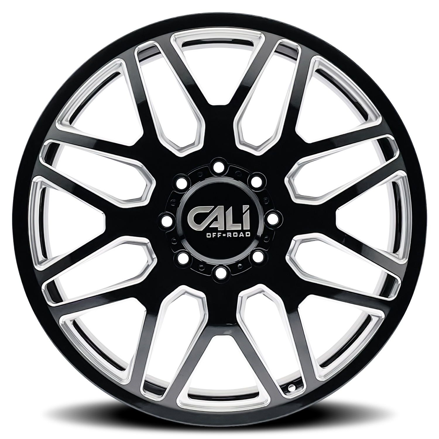 CALI OFF-ROAD CALI OFF-ROAD-OFFROAD INVADER DUALLY 9115D GLOSS BLACK MILLED 22X8.25 8-200 -232MM 142MM