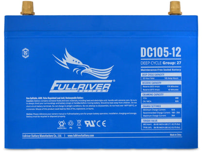 DC Series DC105-12 AGM battery from Fullriver Battery