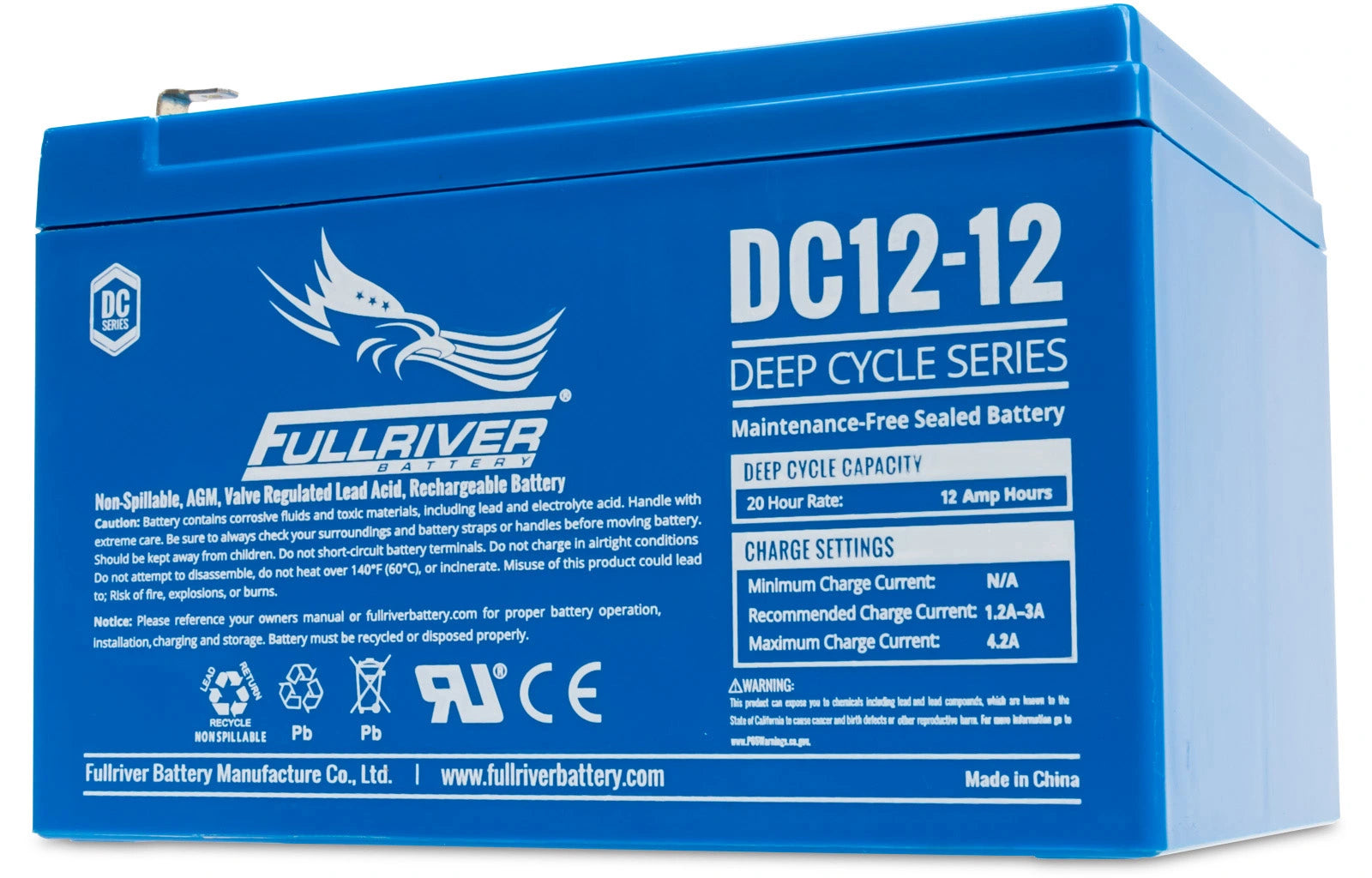 DC Series DC12-12 AGM battery from Fullriver Battery