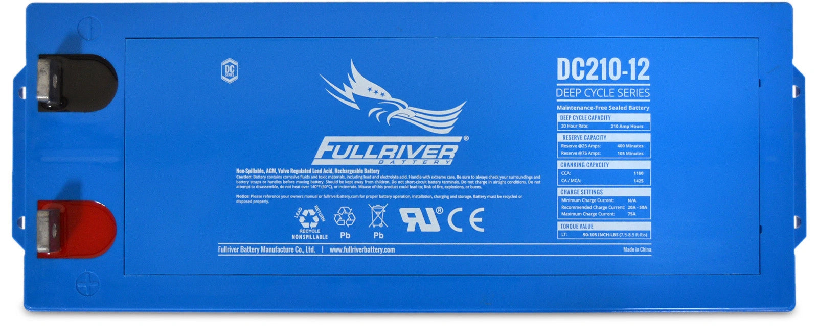 DC Series DC210-12LT AGM battery from Fullriver Battery