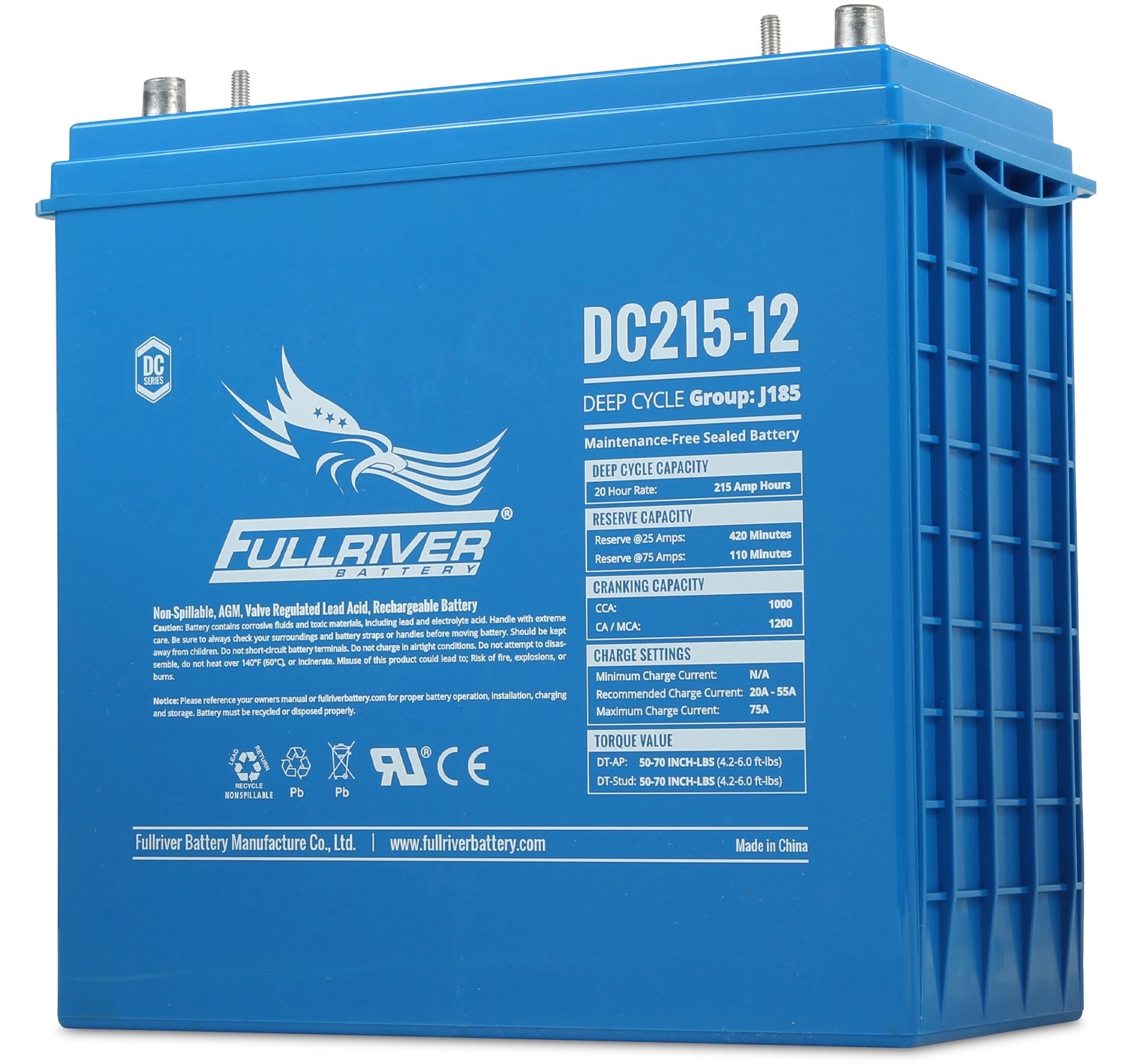 DC Series DC215-12 AGM battery from Fullriver Battery