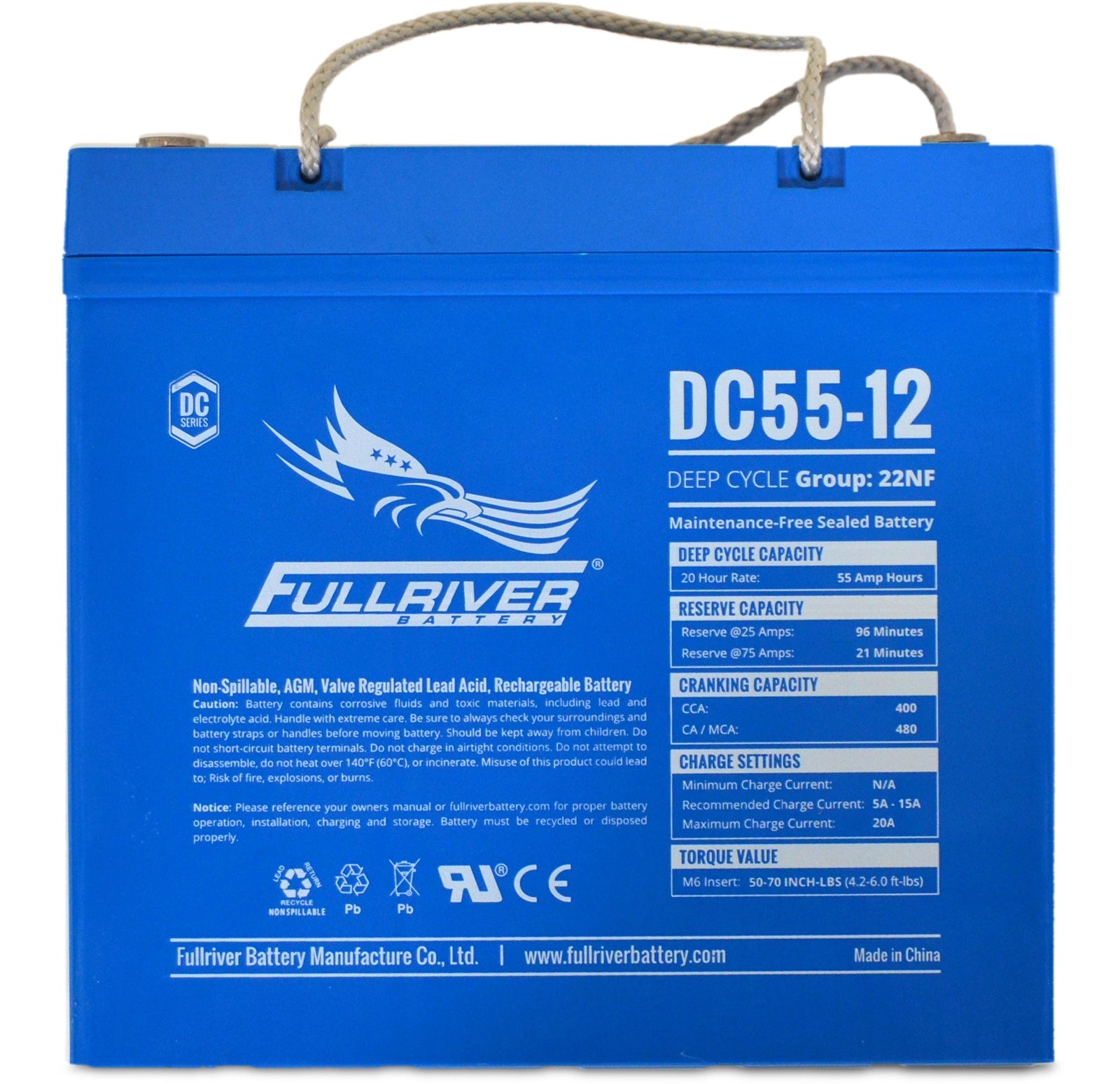 DC Series DC55-12 AGM battery from Fullriver Battery