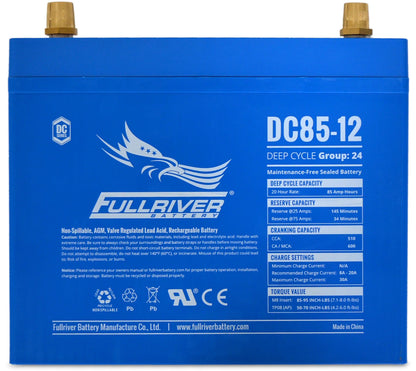 DC Series DC85-12 AGM battery from Fullriver Battery