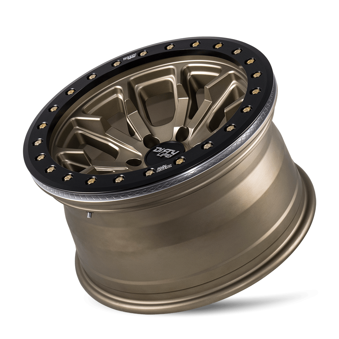DIRTY LIFE DIRTY LIFE DT-1 9303 SATIN GOLD W/SIMULATED BEADLOCK RING 17X9 5-127 -38MM 78.1MM