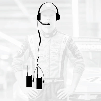Crew Chief - H42 Spotter Headset and Rugged Handheld Radio Package - Dual Radio / R1 Business Band Handheld
