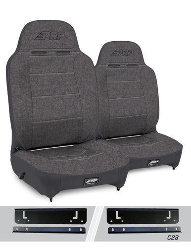 Enduro High Back Reclining Suspension Seats Kit for 97-02 Jeep Wrangler TJ (Pair), Gray