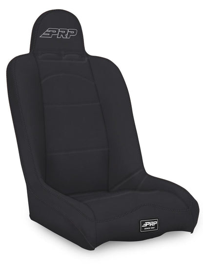 Daily Driver High Back Suspension Seat; Black & Green Vinyl