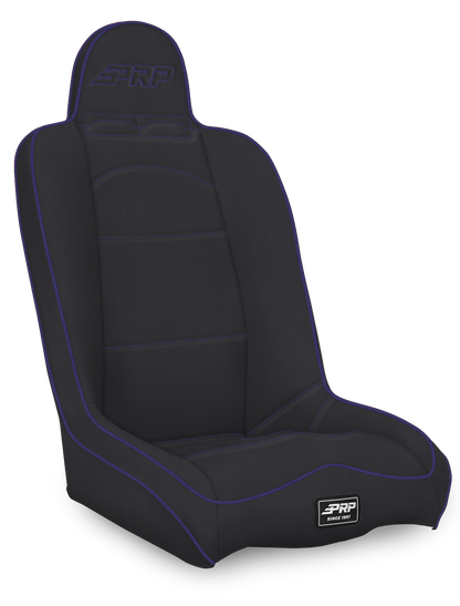 Daily Driver High Back Suspension Seat; Black & Purple Vinyl