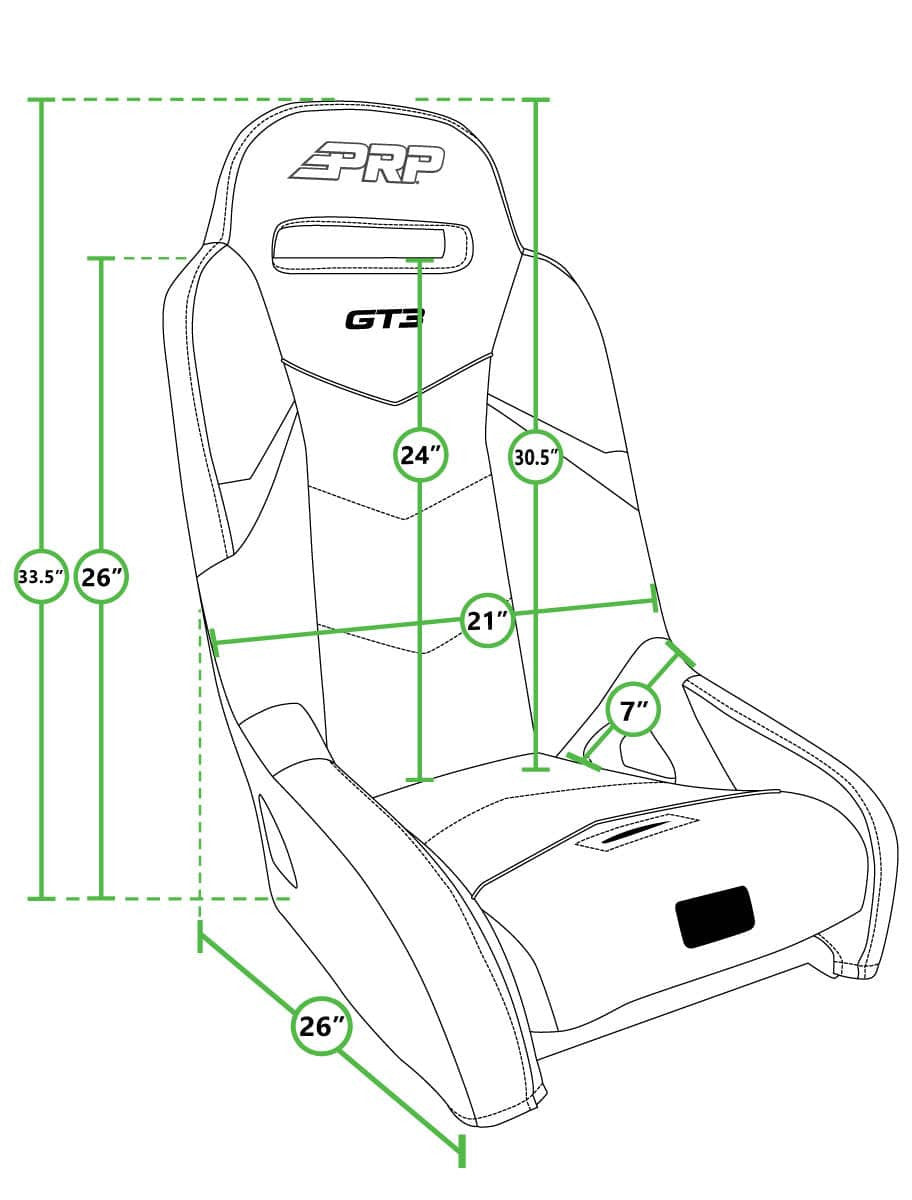 GT3 Suspension Seats Kit for Polaris RZR 570, 800, 900 (Pair), Black
