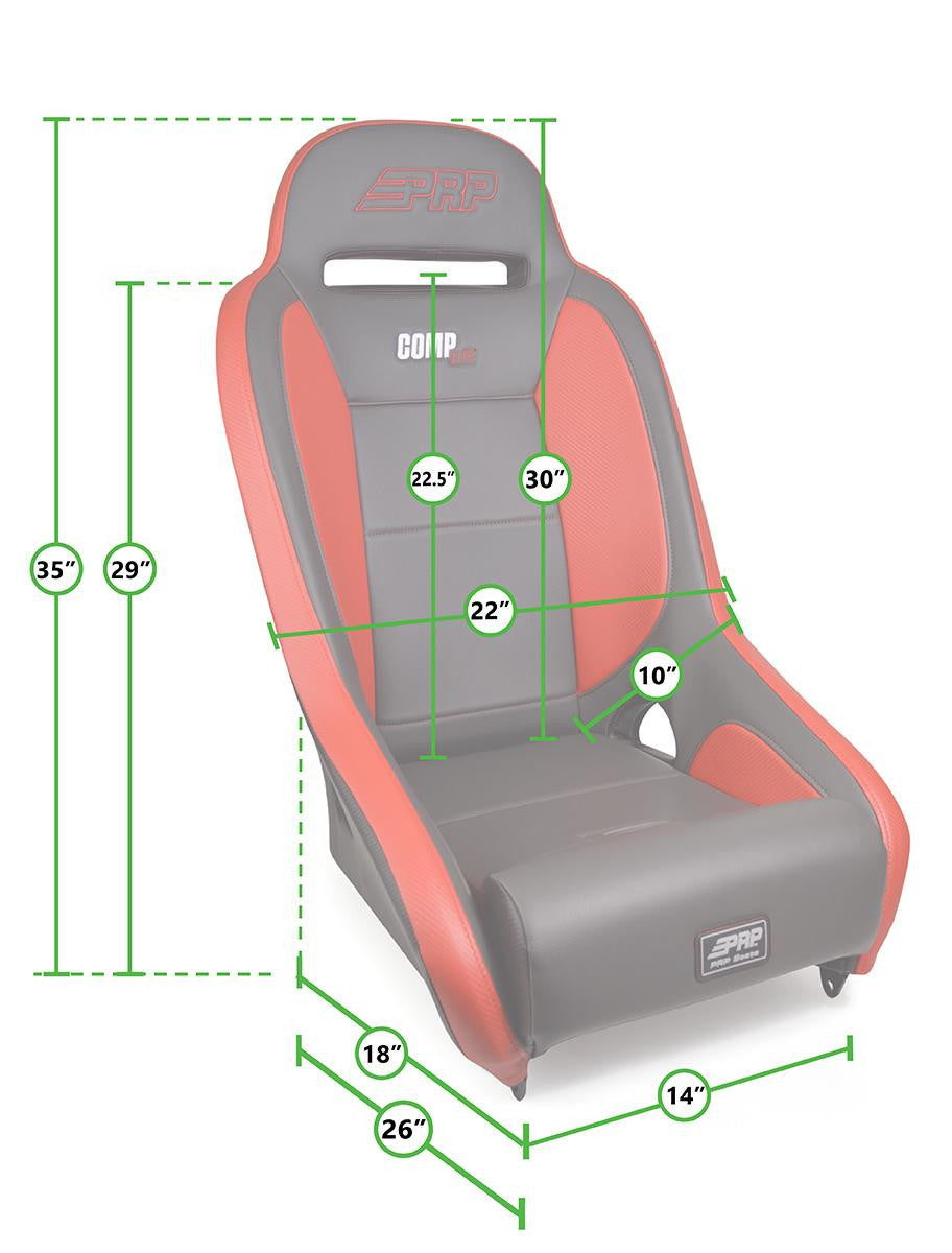 Comp Elite Suspension Seat; Black Vinyl