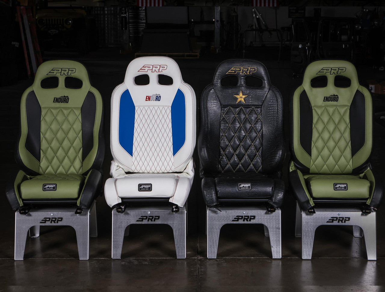 EnduroDaily Reclining Suspension Seat, Black & Green Tweed