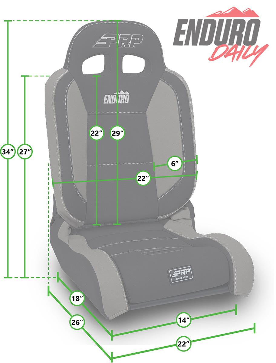 EnduroDaily Reclining Suspension Seat, Black & Orange Tweed