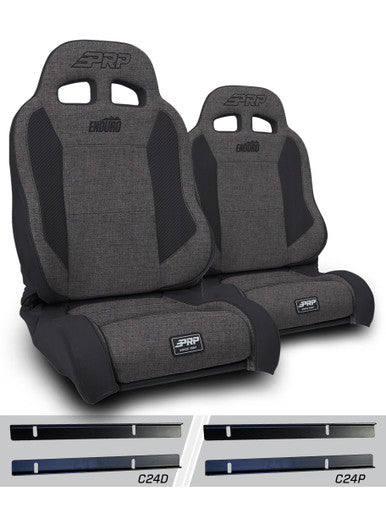 EnduroTrek Reclining Suspension Seats Kit for 03-06 Jeep Wrangler TJ (Pair), Gray