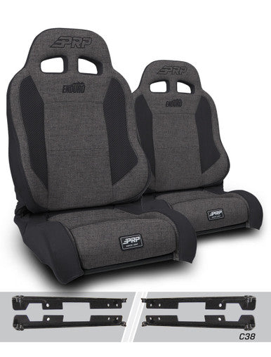 EnduroTrek Reclining Suspension Seats Kit for Jeep Wrangler JK/JKU (Pair), Gray