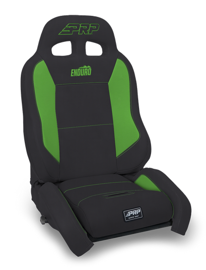 EnduroCrawl Reclining Suspension Seat, Black & Green Vinyl
