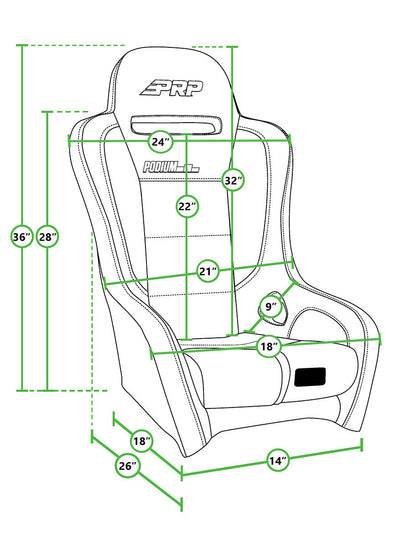 Podium Elite Suspension Seat; Black Vinyl
