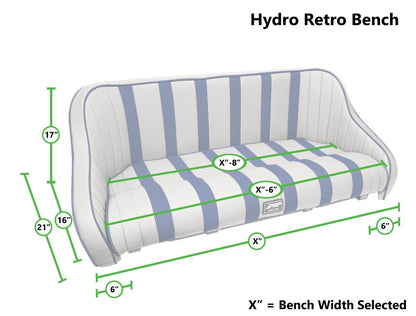 Hydro Lite Retro Boat Bench Seat, 36" Wide