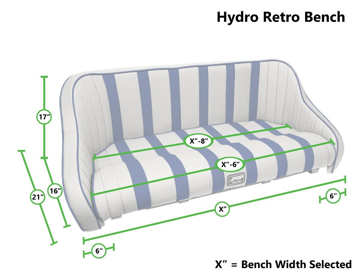 Hydro Lite Retro Boat Bench Seat, 47" Wide, Red
