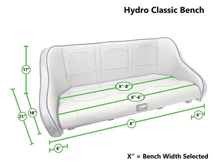 Hydro Lite Classic Boat Bench Seat, 36" Wide