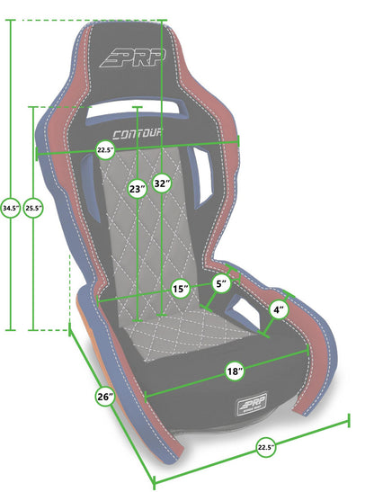 Contour UTV Suspension Seat, Black Cloth
