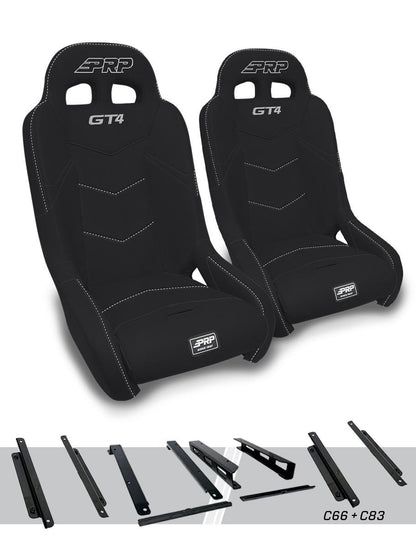 GT4 Suspension Seats Kit for Honda Talon (Pair), Black